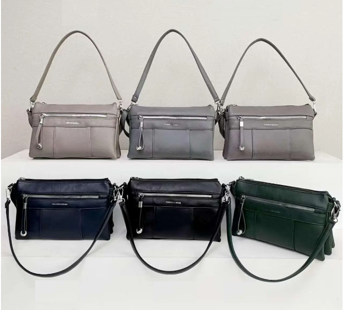 Сумка жіноча крос-боді на блискавці з кишенею зі штучної шкіри у різних кольорах Fedya, фото 1