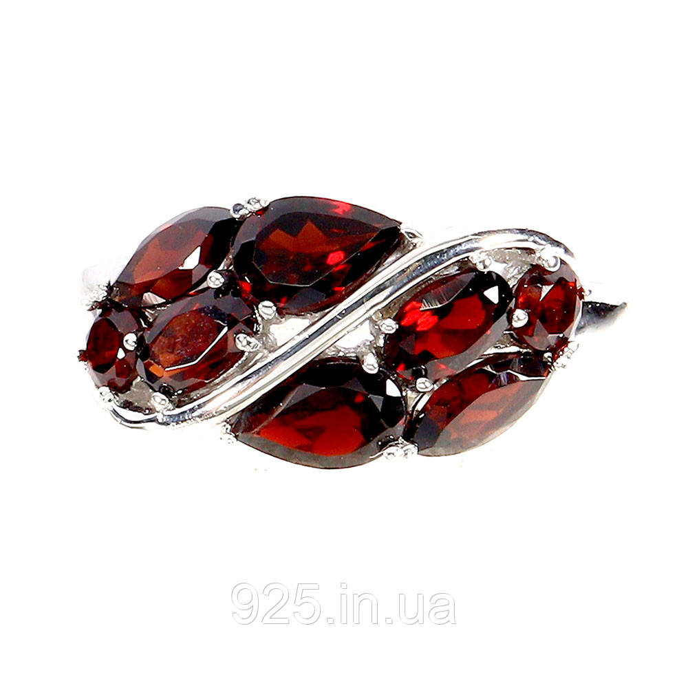 Каблучка. Натуральний гранат. Срібло 925., фото 1