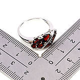 Каблучка. Натуральний гранат. Срібло 925., фото 3