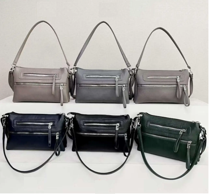 Сумка жіноча крос-боді на блискавці з кишенями зі штучної шкіри у різних кольорах Fedya, фото 1