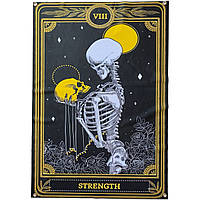 Таро баннер Strength VIII — Плакат прапор «Скелет і череп» на люверсах 100×70 см