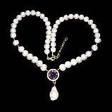 Намисто. Натуральний аметист і перл. Срібло 925., фото 2