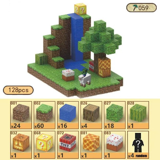 Magnetic Cube — 128 деталей для пригод у горах Конструктор Minecraft Magnetic Cube — водоспад