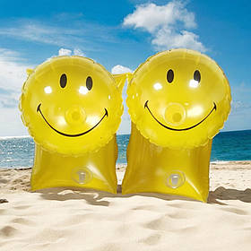 Дитячі нарукавники для плавання Смайлик, надувні, 22x15см, Жовтий