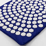 Масажний килимок Аплікатор Кузнєцова + валик масажер для спини/шиї/голови OSPORT Lotus Mat Eco (apl-021) Синьо-білий, фото 3