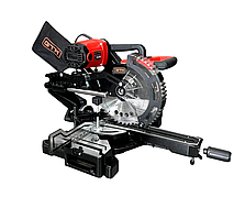 GTM Пила торцювальна HM1046 1800Вт, 255*30мм, 5000об/хв, з протяжним механізмом і вказівником лінії розрізу