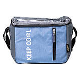 Термосумка холодильник 8 (л) для їжі, напоїв, пива холодильна сумка для риболовлі та пікніка Синій HP-14-16, фото 2