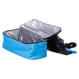 Пляжна сумка холодильник, термосумка на 2 відділення для природи та пікніка 47×15×48 (см) Синій HP-14-25BL, фото 2