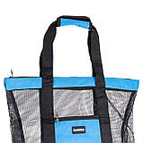 Пляжна сумка холодильник, термосумка на 2 відділення для природи та пікніка 47×15×48 (см) Синій HP-14-25BL, фото 3