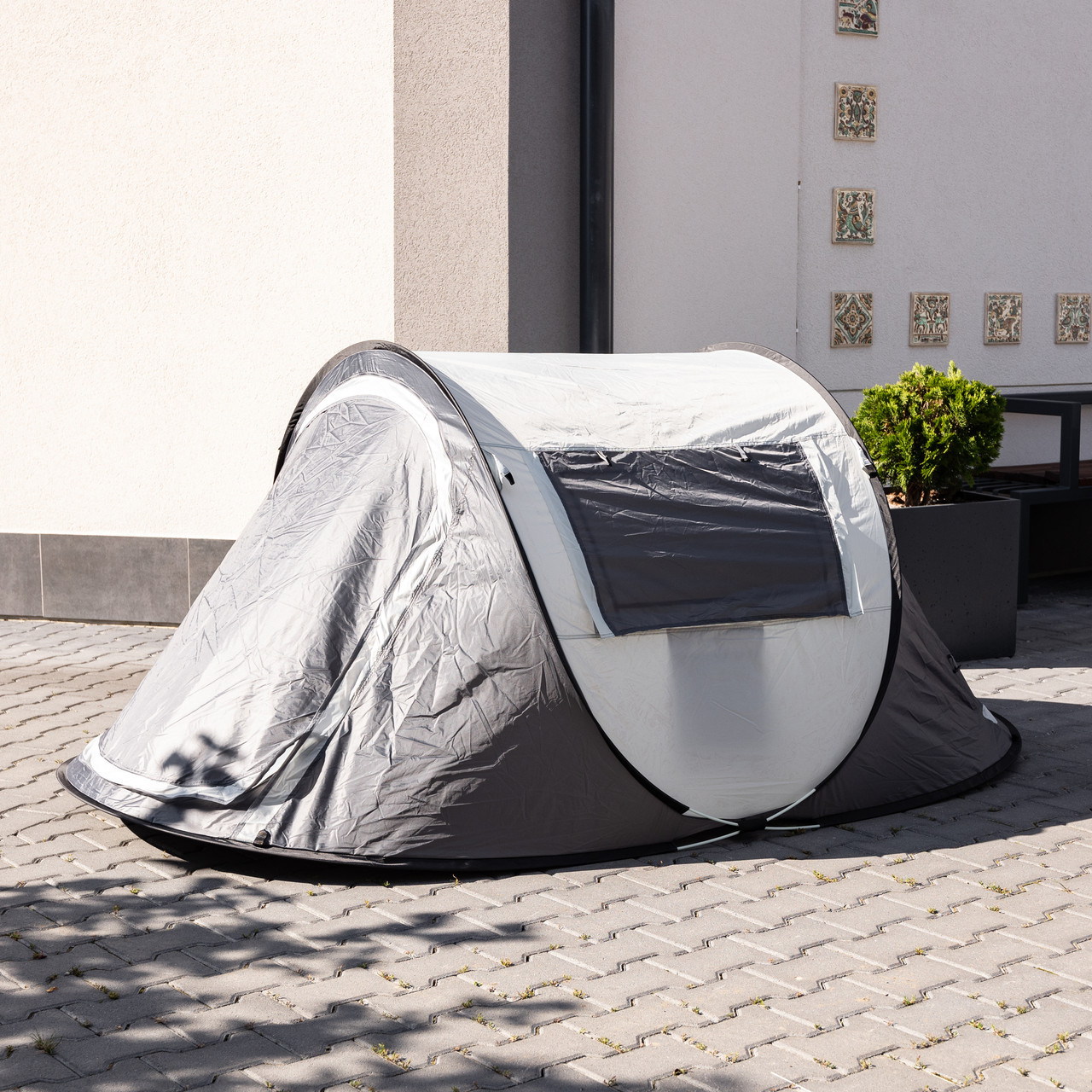 Намет туристичний 245×145×100 (см) кемпінговий для риболовлі 2 х місний Сірий LU-030BE, фото 1