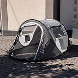 Намет туристичний 245×145×100 (см) кемпінговий для риболовлі 2 х місний Сірий LU-030BE, фото 5