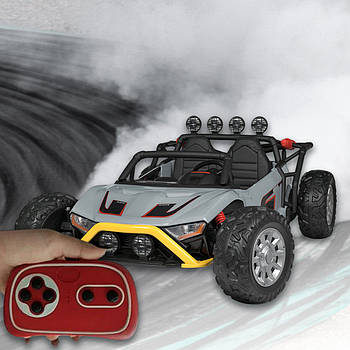 Баггі дитячий двомісний на акумуляторі з світловим ефектом Bambi JS3168EBLR-11(24V) Сірий