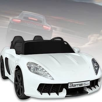 Електромобіль двомісний на потужному моторі на 180 Вт Porsche з музикою Bambi M 4055AL-1 Білий