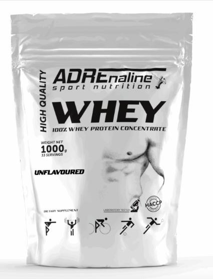 Сироватковий протеїн ADRENALINE WHEY Protein  Concentrate 82% 1000 грамм Без смаку, фото 1