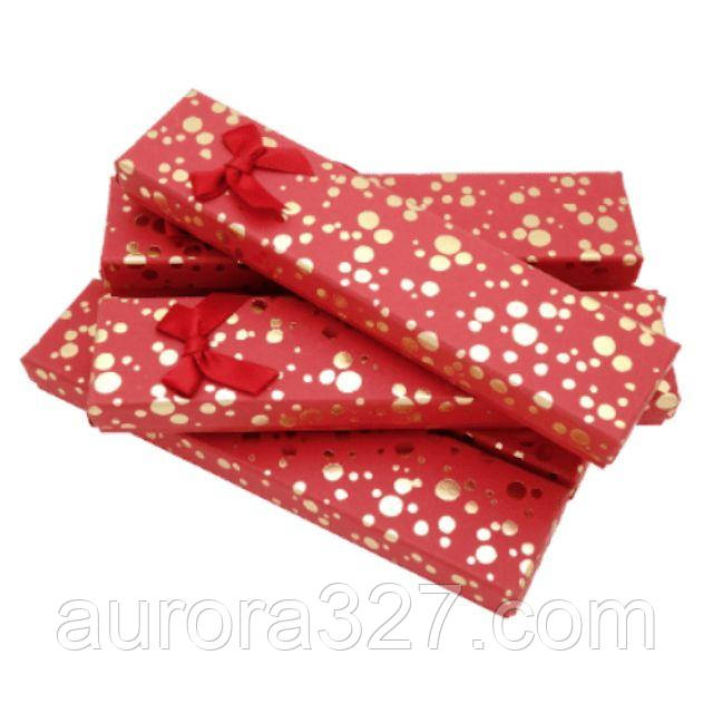 Коробка для браслета Золотий горох червоний, фото 1