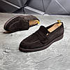 Лофери, туфлі чоловічі замшеві шоколадного кольору для чоловіків на весну осінь коричневі, розмір 40 41 42 43 44 45, фото 2