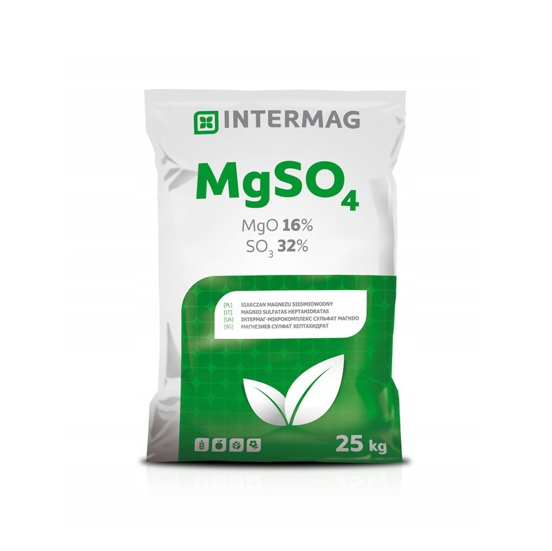 Добриво водорозчинне Intermag Сульфат Магнію 16% MgO, 32% SO3 для фертигації, 25 кг