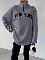 Повсякденний костюм жіночий кофта флісова з написом і лосини рубчик ангора з начосом 42-46 48-52