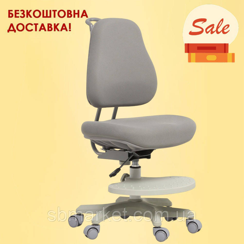 Ортопедичне дитяче крісло Cubby Paeonia Grey з регулюванням висоти сидіння та блокуванням коліс + підставка для ніг