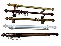 Настенный пластиковый карниз с кольцами, орех, 1.2 м