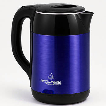 Електрочайник на 2л, 1800Вт, СВ 9215, Синій / Електричний чайник з нержавіючої сталі / Дисковий чайник