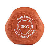 Гантель неопренова Body Sculpture BW-131, 3 кг — для фітнесу, кардіо та домашніх тренувань, фото 4