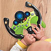 Кермо з педалями гальмо/газ для дітей зі світлом Іграшка тренажер водіння зелена з мелодіями з присосками, фото 2