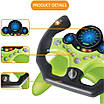 Кермо з педалями гальмо/газ для дітей зі світлом Іграшка тренажер водіння зелена з мелодіями з присосками, фото 4