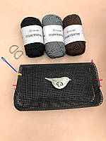 Канва пластикова для сумки 22х13х4 см (РОЗМІР В РОЗГОРНУТОМУ ВИДІ 45,5х41,5х22 см), чорна