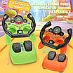 Іграшка автосимулятор водія з підсвічуванням і мелодіями з присосками Кермо з педалями для дітей зі звуками машин, фото 3