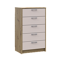 Комод Doros Ронді Дуб Артізан/Кашемір 5 шухляд 60х40х100 (41516189), фото 4