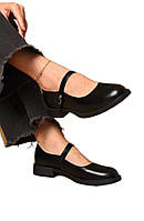 Туфлі лофери чорного кольору з ремінцем розмір 36 37 38 39 41