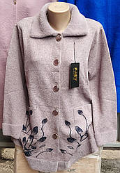 Жіночий кардиган на гудзиках з відкладеним коміром 54/56 р