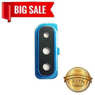 Стекло камеры (Camera glass) для Samsung A505 Galaxy A50 (2019) with frame Blue