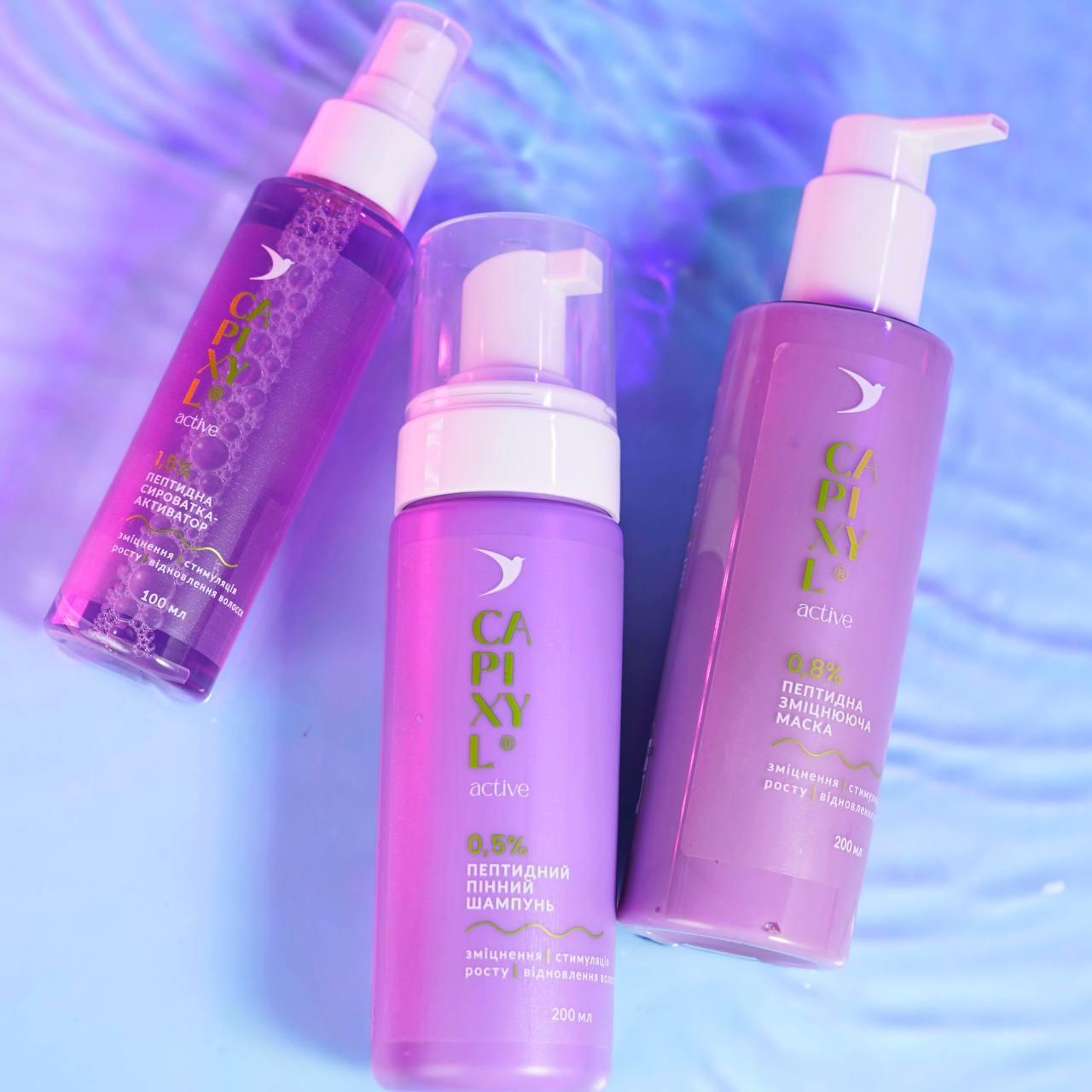 Набір для зміцнення та росту волосся Soika Capixyl Active (шампунь, маска, сироватка), фото 1