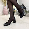 Туфлі жіночі чорні шкіряні на підборах, фото 2