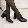 Туфлі жіночі чорні шкіряні на підборах, фото 4
