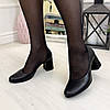 Туфлі жіночі чорні шкіряні на підборах, фото 5