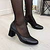 Туфлі жіночі чорні шкіряні на підборах, фото 6