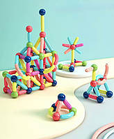 Магнітний конструктор палички та кульки для діток , 102 деталі в зручному боксі