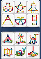 Магнитный конструктор 60 элементов в удобном боксе для хранения, развивающая игрушка для детей