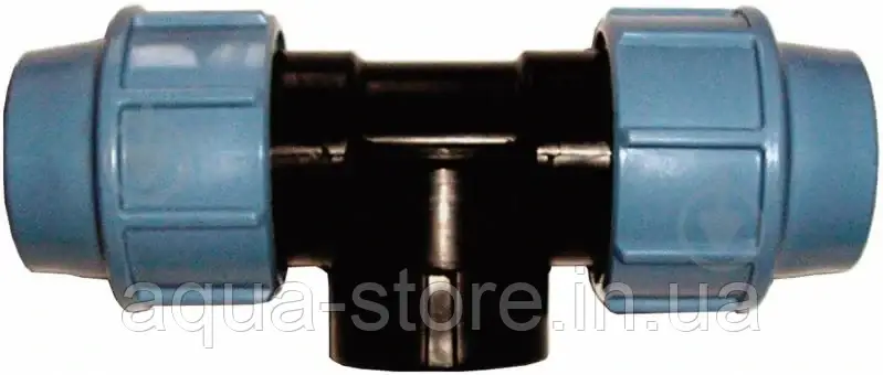 Трійник 32х1" РВ ПНД затискний, фото 1