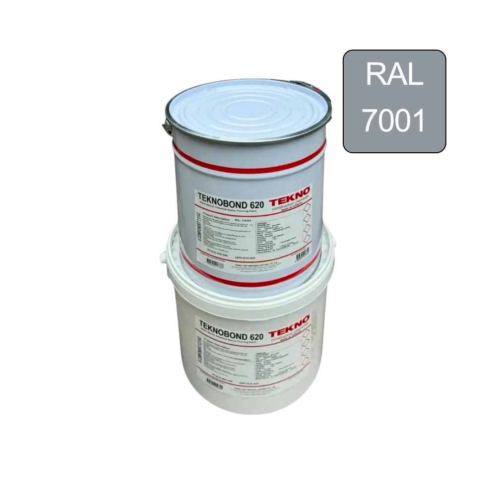 Епоксидна фарба на водній основі, паропроникна Teknobond 620, комплект 5 кг. Світло-сіра (RAL 7001), фото 1