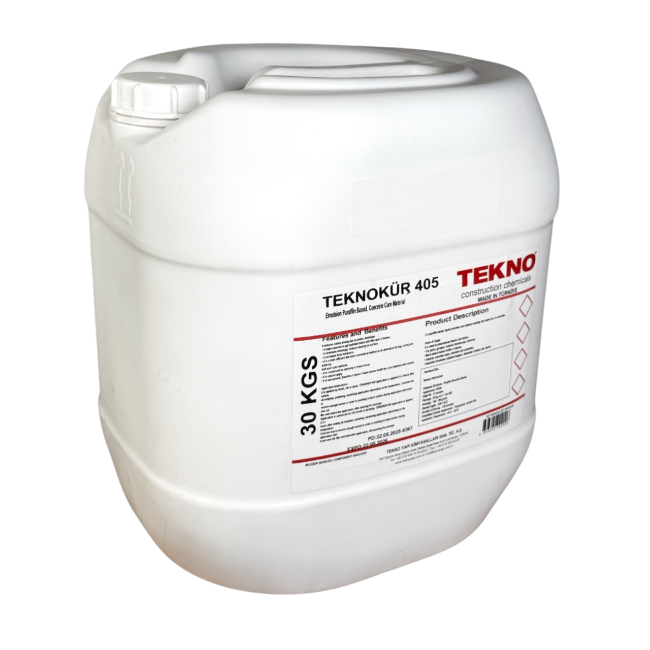 Парафінова емульсія (кюрінг) для захисту свіжих бетонних поверхонь Teknokur 405, 30 кг., фото 1
