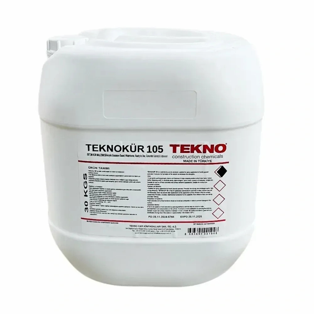 Акрилова емульсія (кюрінг) Teknokur 105 для захисту свіжих бетонних поверхонь, 30 кг, фото 1