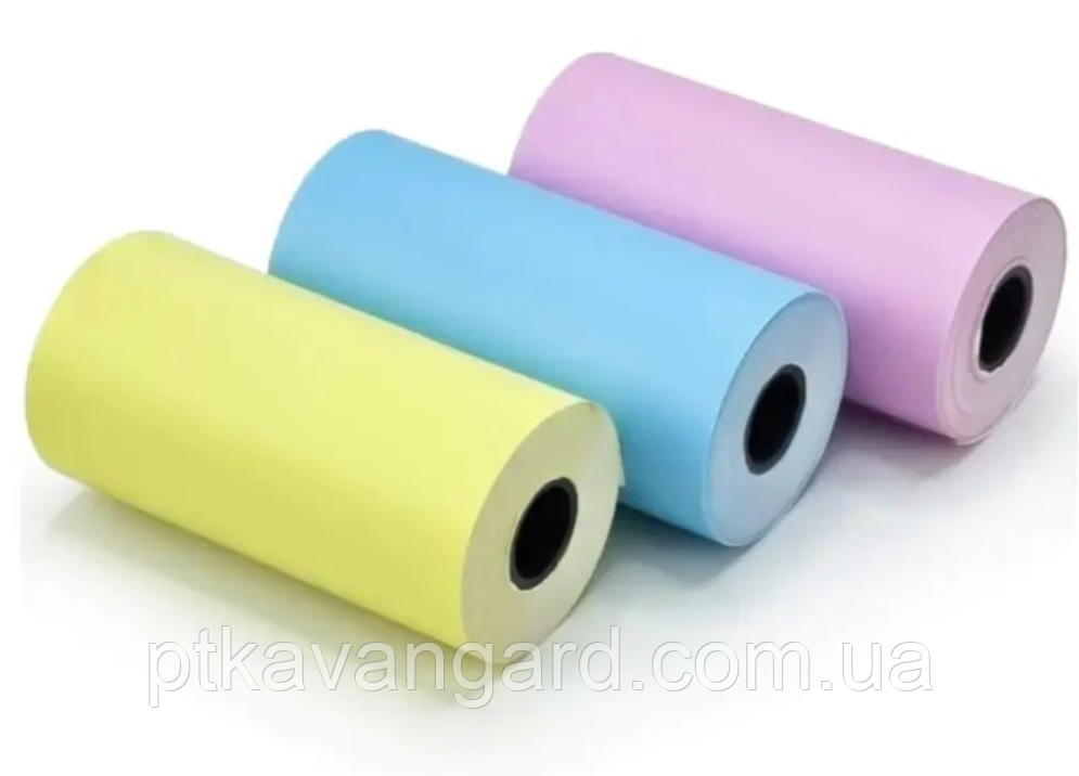 Папір для принтера 3шт , ширина: 5.5 см, 3 кольори, у плівці, фото 1