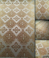 Шовкова церковна тканини Агапа біла з золотом