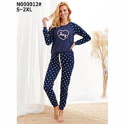 Трикотажна піжама з довгим рукавом Розміри: 42,44,46,48,50 (49039)
