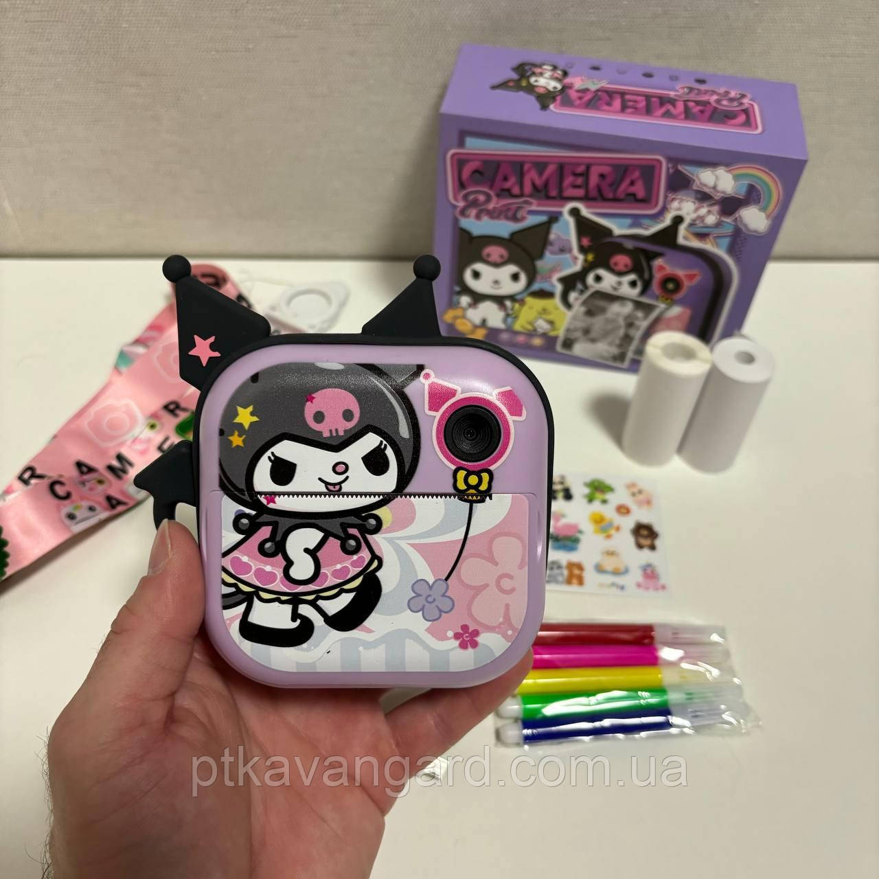 Фотоапарат принтер дитячий "Куромі" з миттєвим друком, міні принтер фотоапарат з рулонами паперу, фото 1