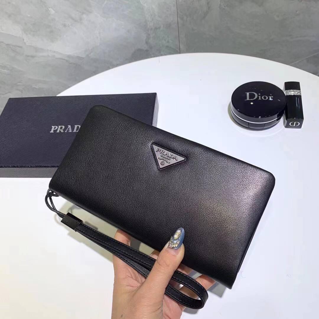 Чоловічий чорний клатч Prada, фото 1